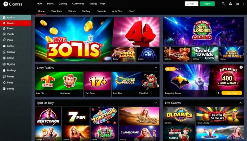 Engaging visual of CK4444 net online gaming platform showcasing slots, live dealer games, and sports betting interface to attract players.
