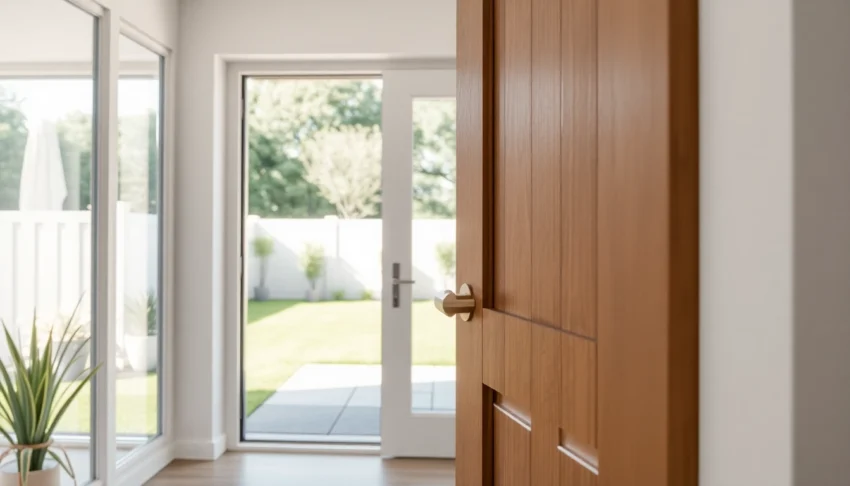 Replace a sliding glass door with a premium exterior door for energy efficiency.