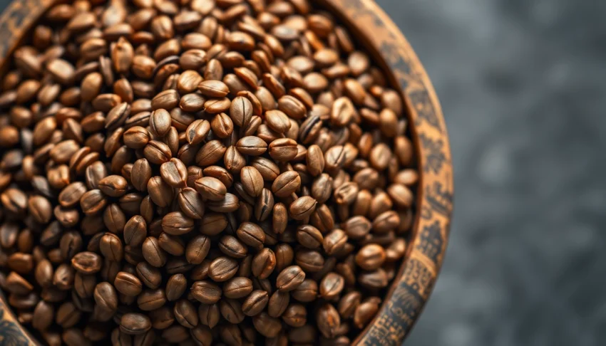 High-quality Niger Seeds in a wooden bowl, showcasing their rich texture and natural appeal for